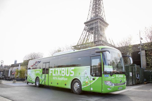 BE Green Flixbus Paris-Amiens Yutong ICe12 elektrische touringcar